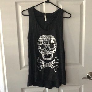 EH Dark Gray California Skull & Bones Tank Top